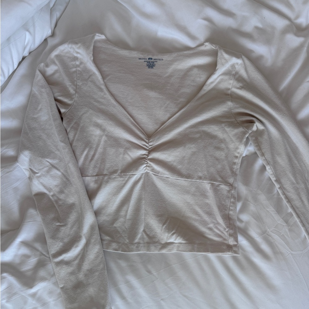 Brandy Melville Cream Long Sleeve Top